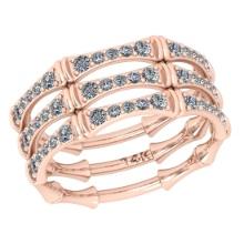 1.00 Ctw Si2/i1 Diamond 14K Rose Gold Men's Wedding Ring
