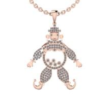 1.25 Ctw VS/SI1 Diamond Style Prong Set 14K Rose Gold 'Happy Clown Necklace ALL DIAMOND ARE LAB GROW