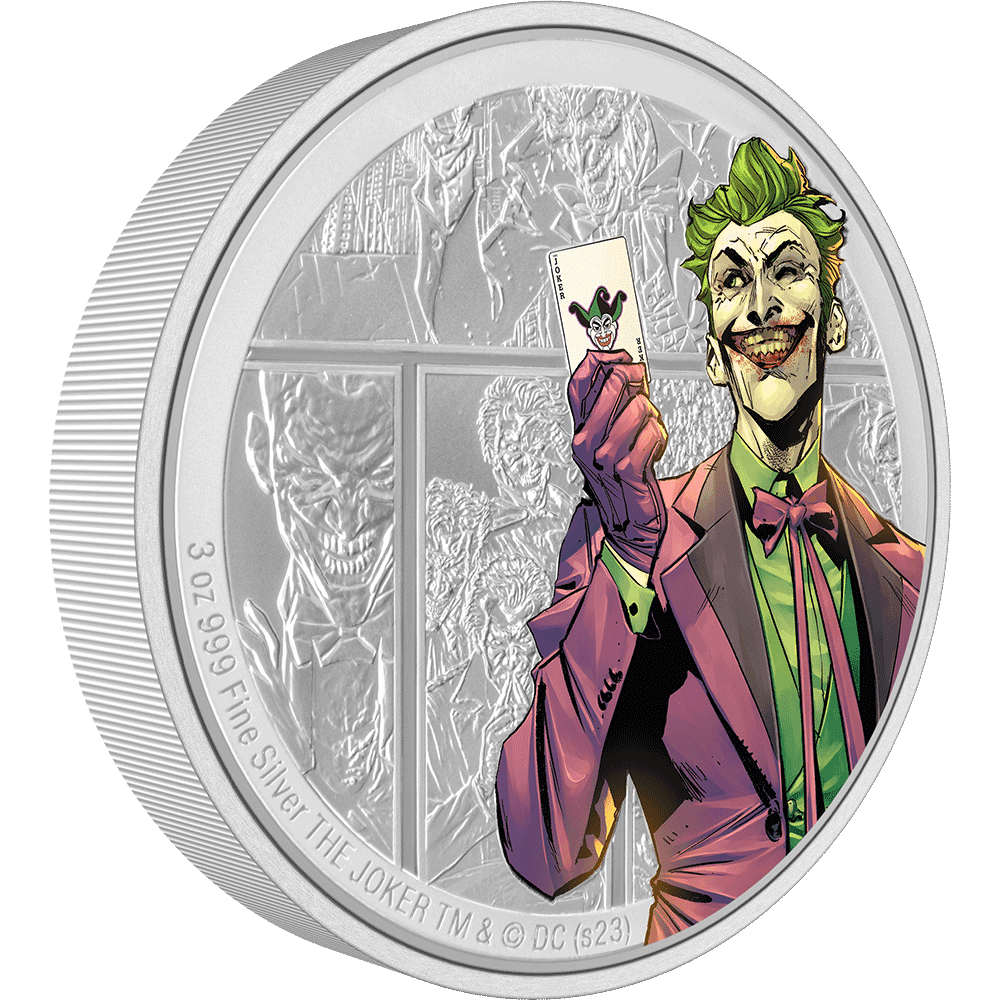 DC Villains - THE JOKER(TM) 3oz Silver Coin