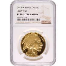 Certified Proof Gold Buffalo 2015 PF70 NGC