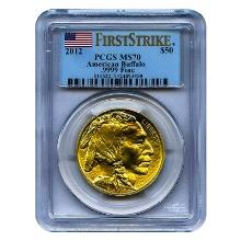 Certified Uncirculated Gold Buffalo One Ounce 2012 MS70 PCGS First Strike