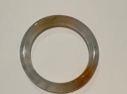 GIA Certified Natural (No Treatment) Orangy Brown Jadeite Jade Bangle