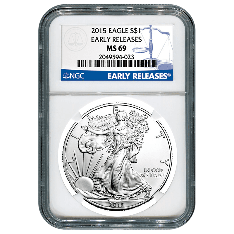 Certified Uncirculated Silver Eagle 2015 MS69 NGC Early Release