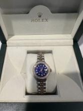 Custom Rolex 26mm with Diamond Dial and Bezel G-H SI1-SI2 Comes with Box and Appraisal