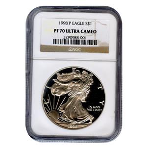 Certified Proof Silver Eagle 1998 PF70 NGC