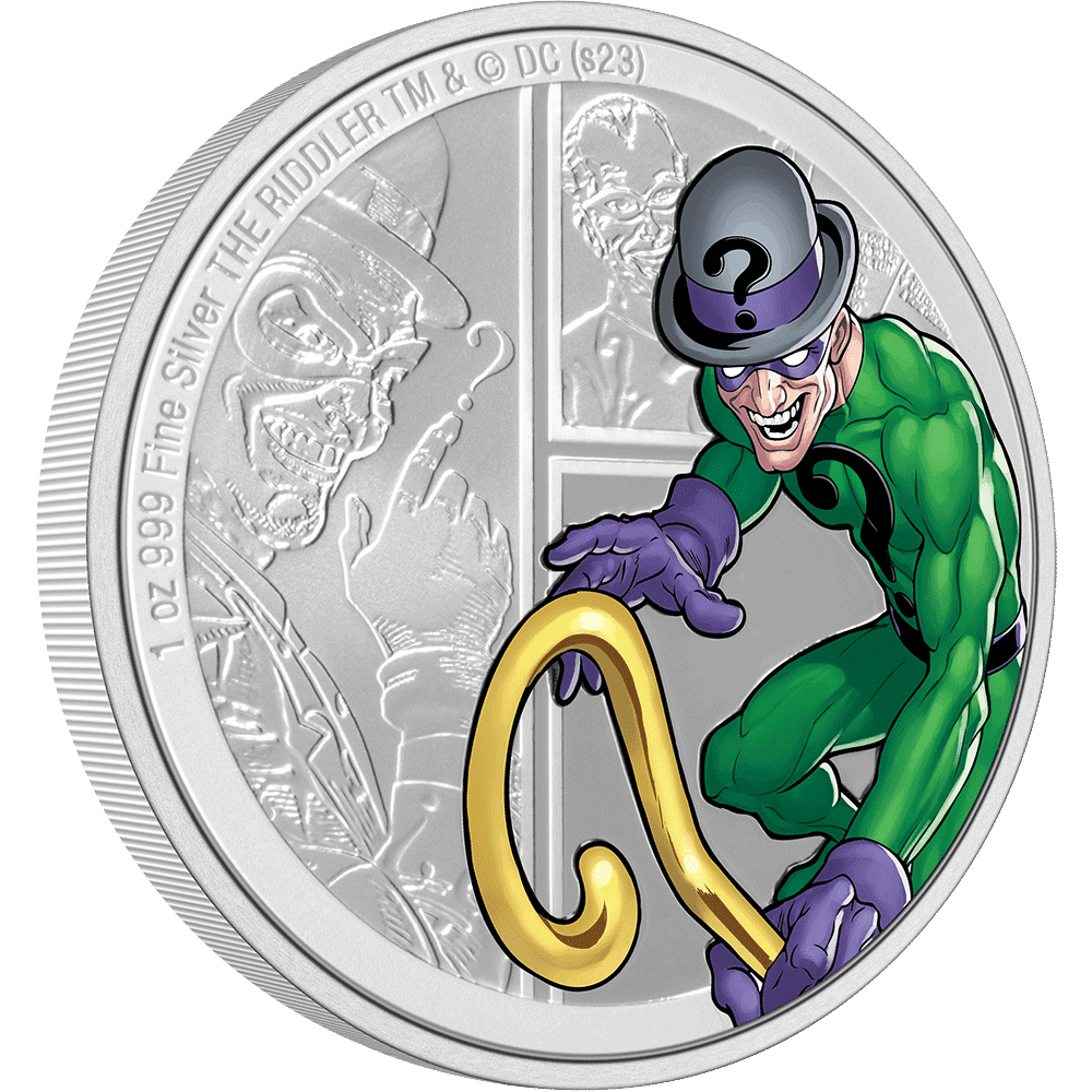 DC Villains - THE RIDDLER(TM) 1oz Silver Coin
