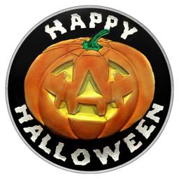 Happy Halloween Pumpkin Enameled 1oz .999 Silver Round