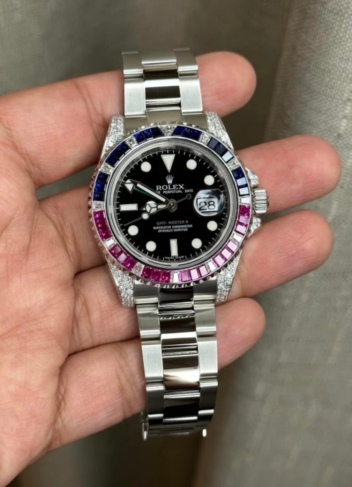 NEW CUSTOM AFTERMARKET SARU ROLEX GMT MASTER II 40MM COMES WITH BOX AND APPRAISAL