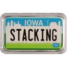 Iowa License Plate - Stacking Across America 1oz Silver Bar