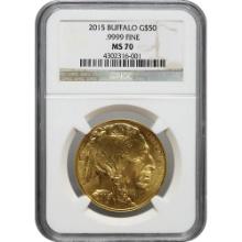 Certified Uncirculated Gold Buffalo 2015 MS70 NGC