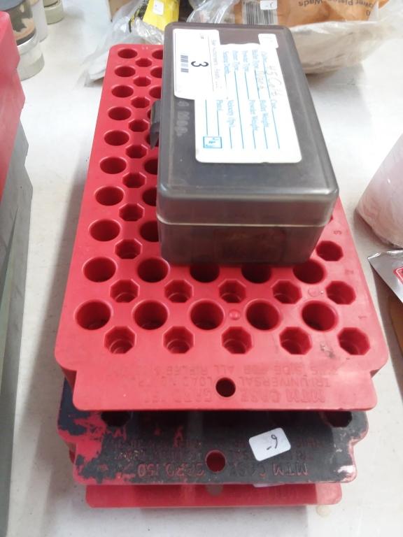 3 (38-357) reloading trays & 1 (45) plastic box