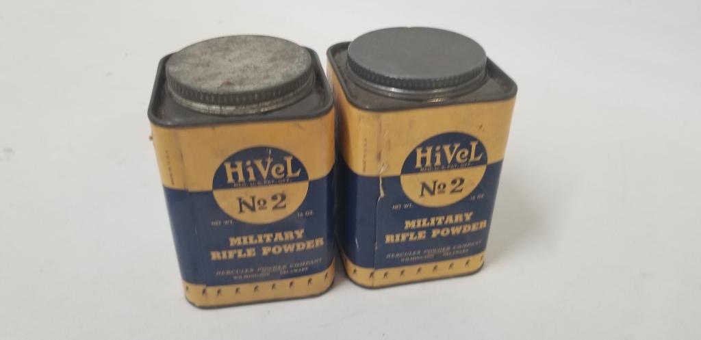 2 cans Hivel No.2 Military Rifle Powder