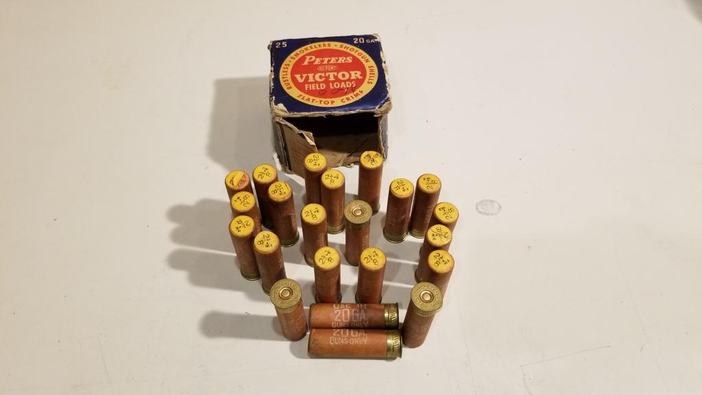 23rnds Vintage Box Peters 20ga 8 Shot