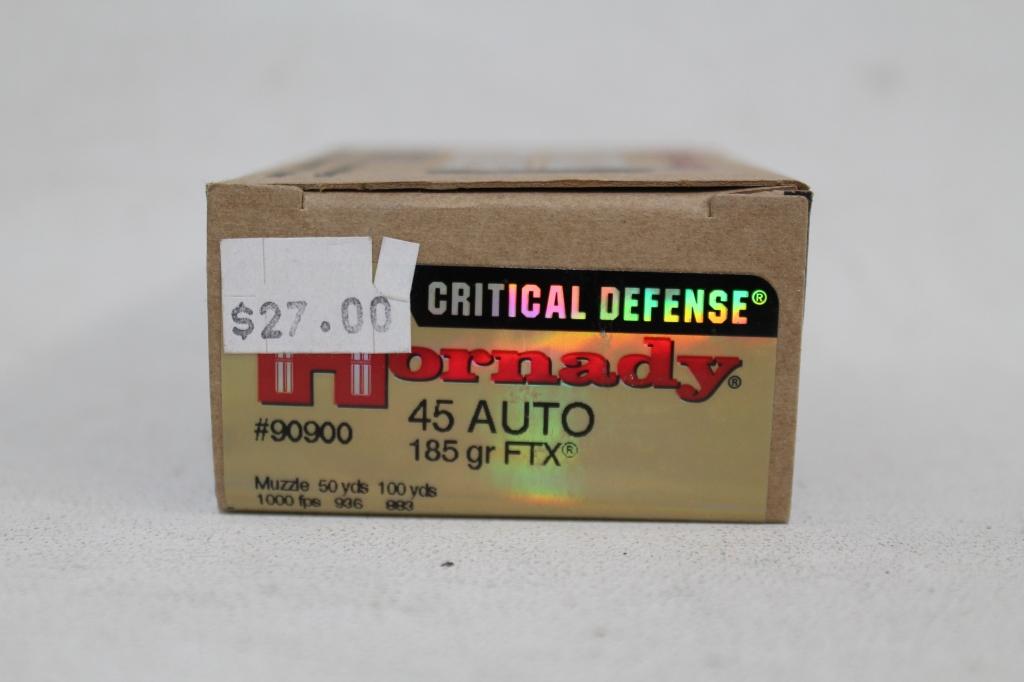 Hornady Critical Defense 45 Auto 185 Gr. Ftx