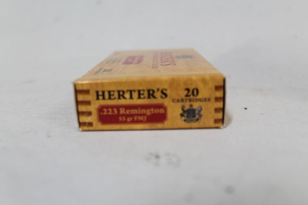 5- Boxes Of Herter's .223 Rem 55 Gr. Fmj