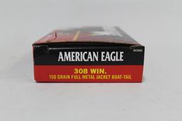 5- Boxes Of American Eagle .308 Win 150 Gr. Fmj