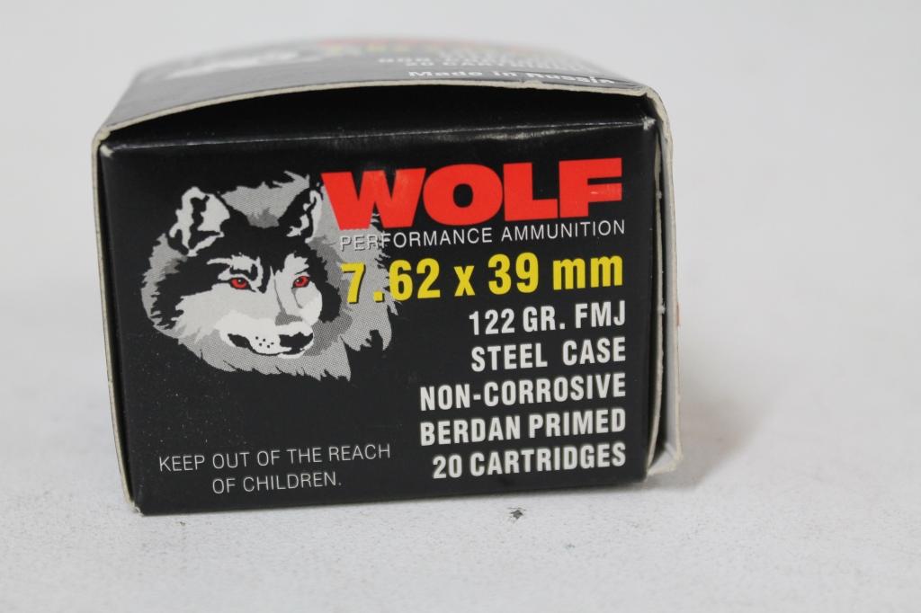 3- Boxes Of Wolf 7.62x39mm 122 Gr. Fmj Steel Case