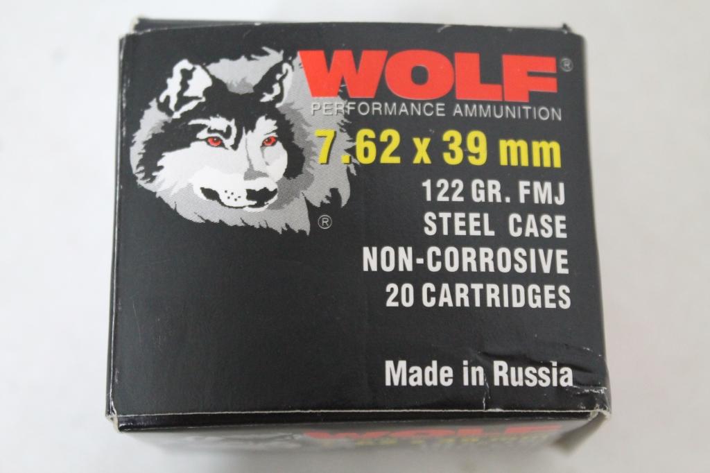 3- Boxes Of Wolf 7.62x39mm 122 Gr. Fmj Steel Case