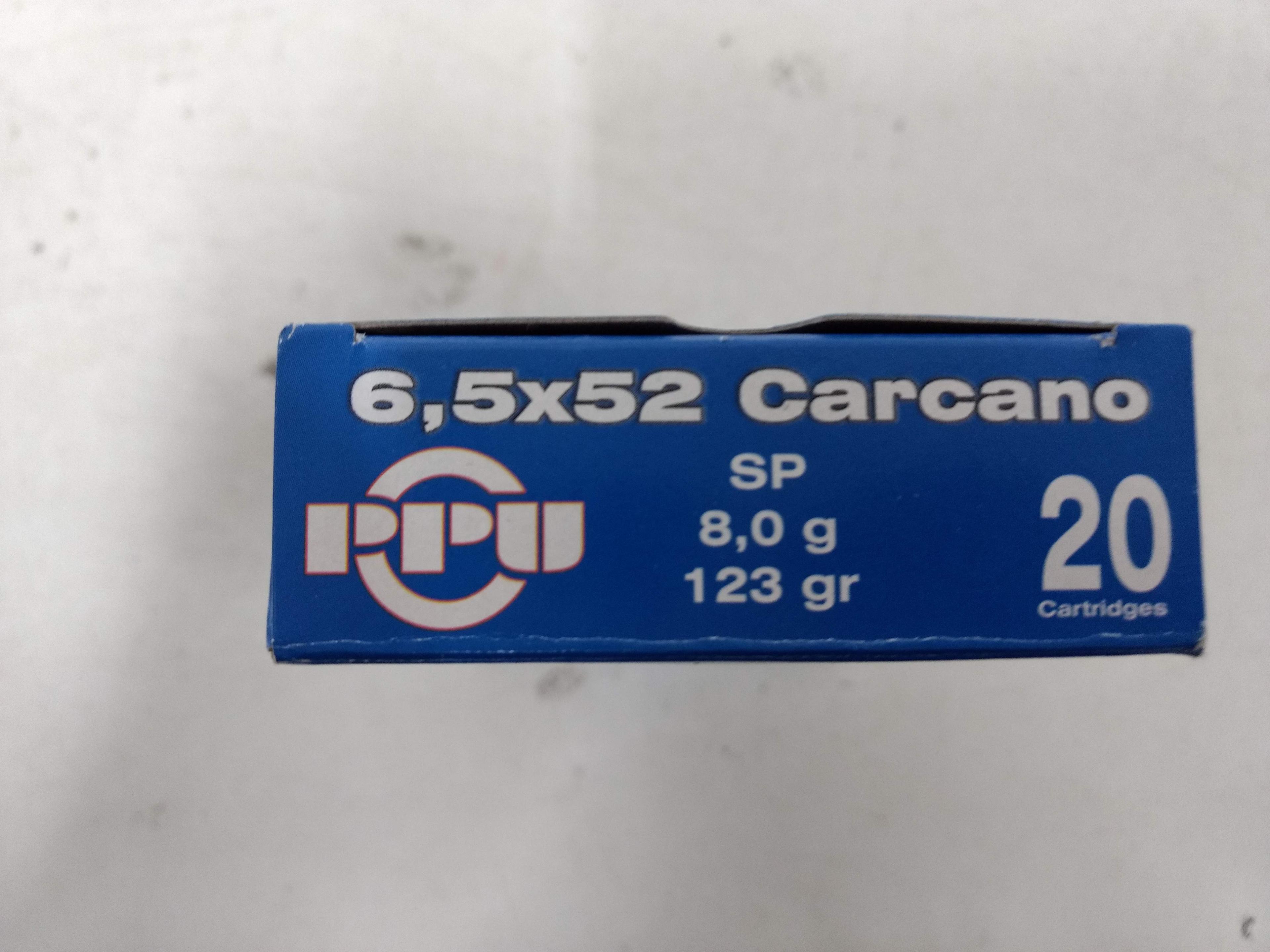 20 Rnd Box Ppu 6.5x52 Carcano 123gr Sp