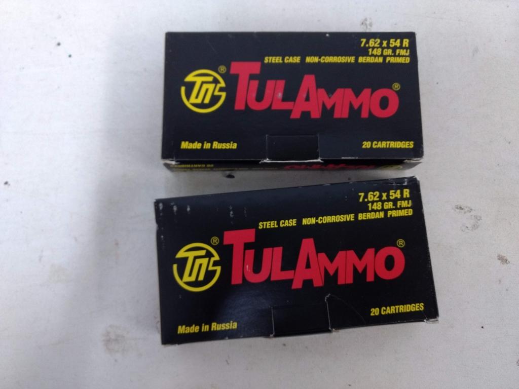 2-20rnd Box Tul-ammo 7.62x54r 148gr Fmj