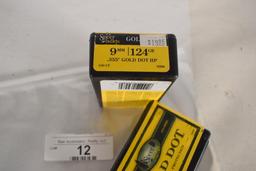 2-100 Ct Speer Gold Dot 124gr 9mm Bullets (hp)