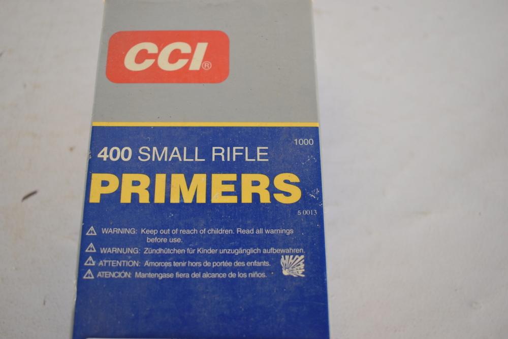 1000 Ct. Cci #400 Small Rifle Primers