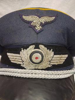 WWII Luftwaffe pilot officers visor cap