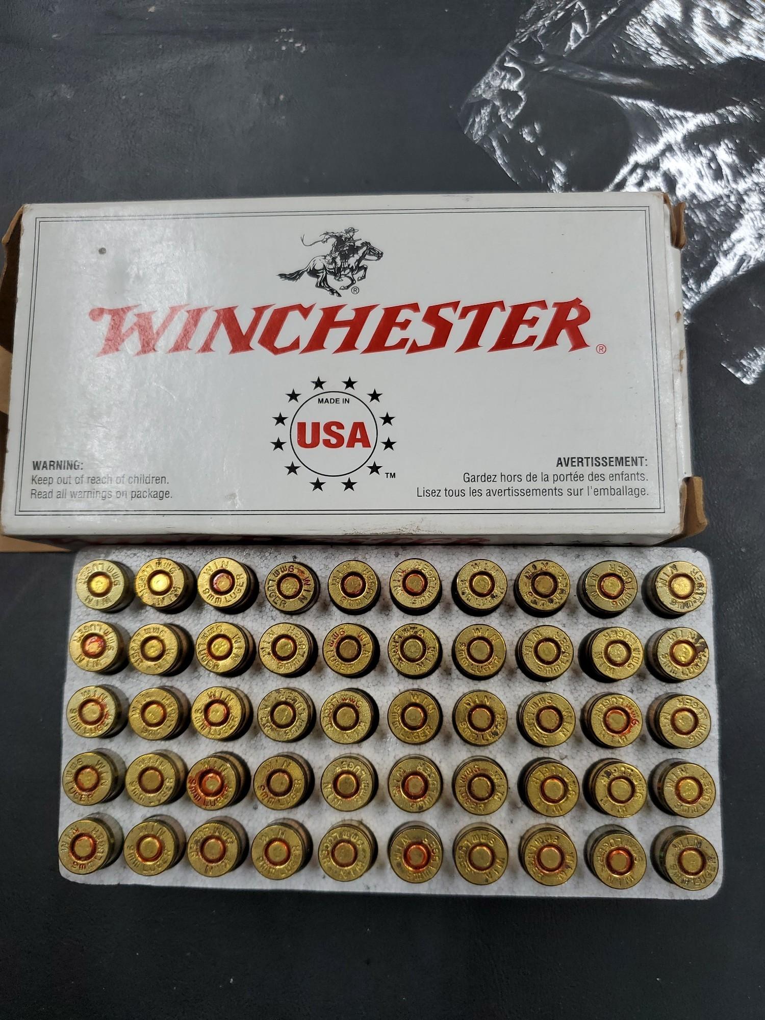 50 rnd box Winchester 9mm Luger