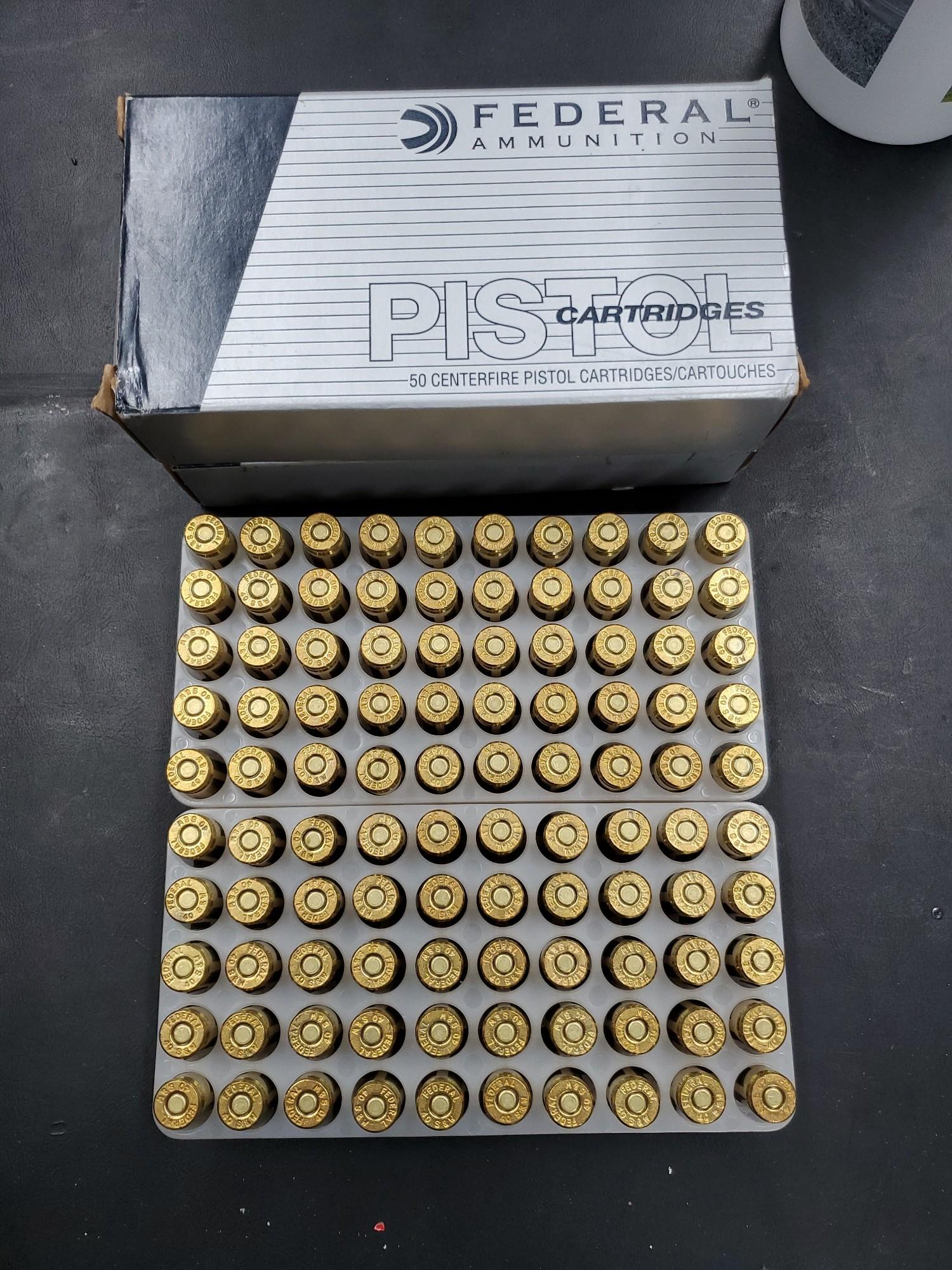 2- 50 Rnd Boxes Federal 40 S&W 155 Gr JHP