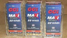 3-50 rnd box CCI 22 WMR Maxi Mag