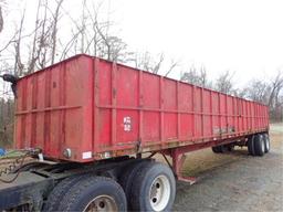 1977 40Ft Flat Bed Trailer w/ 4 Ft Grain Racks