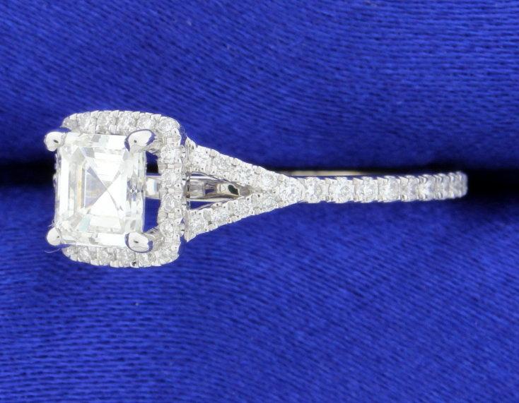 Designer 1.27 Ct Tw "sylvie" Halo Style Diamond Engagement Ring