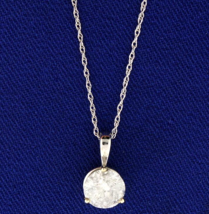 1.28 Carat Diamond Pendant With Chain
