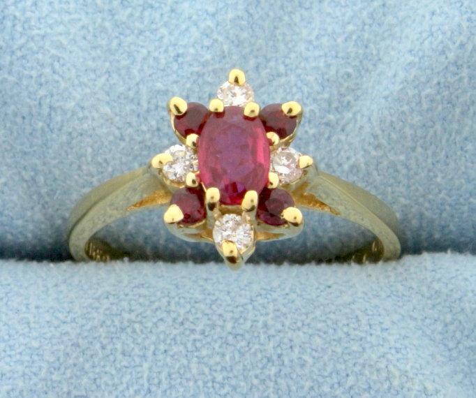 Natural Ruby And Diamond Ring