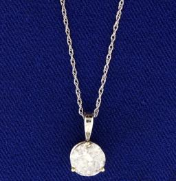 1.28 Carat Diamond Pendant With Chain