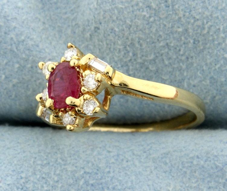 Natural Ruby And Diamond Ring