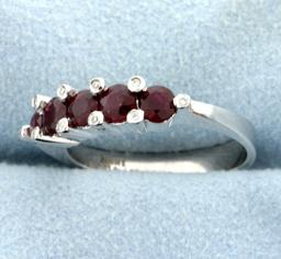 Natural Ruby And Diamond Band Ring