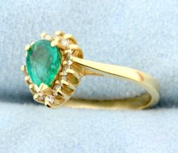 Emerald And Diamond Ring