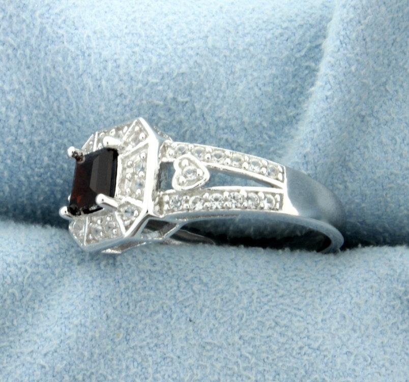 Antique Style Square Cut Garnet Ring