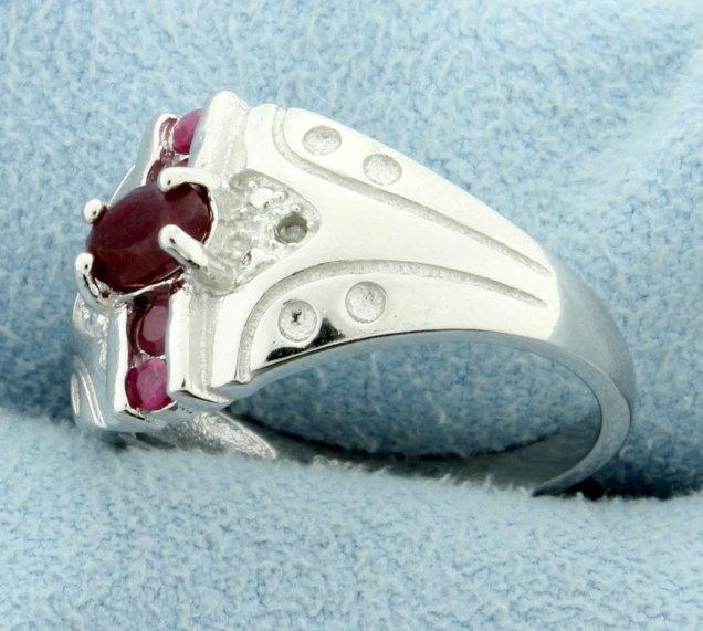 African Ruby And Diamond Fashion Ring