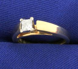 Princess Cut Diamond Solitaire Engagement Ring