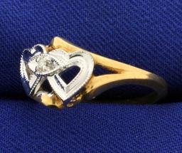 Diamond Double Heart Ring