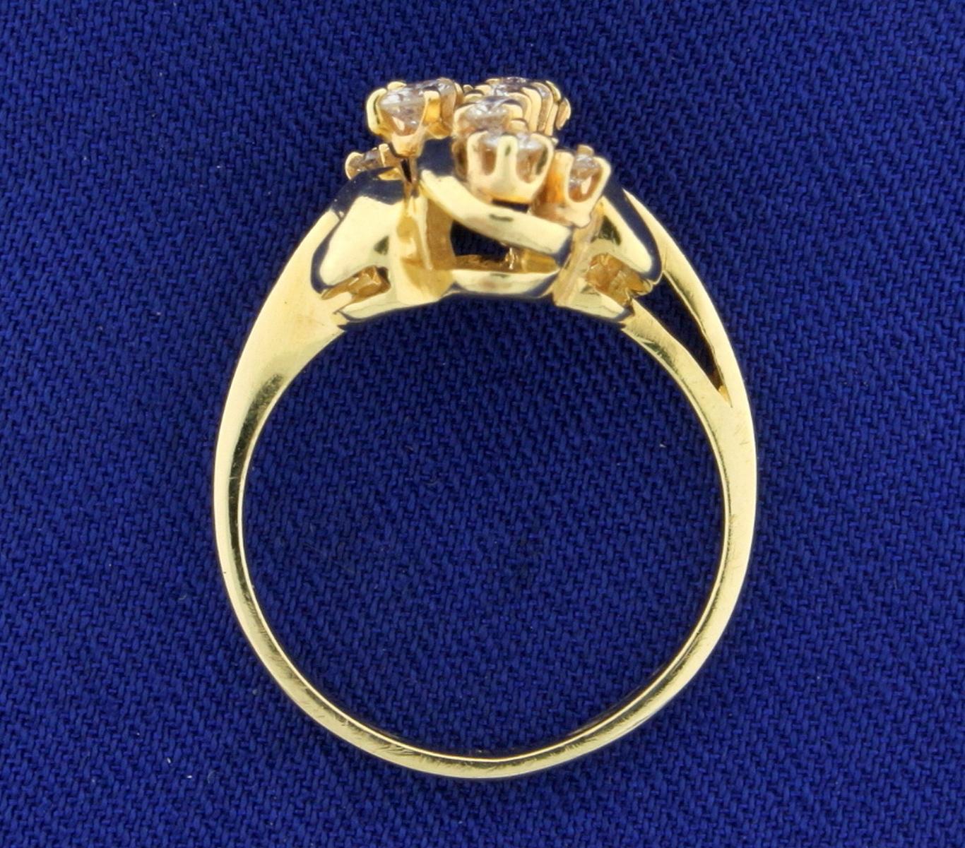 3/4 Ct Tw Abstract Style Diamond Ring In 14k Yellow Gold