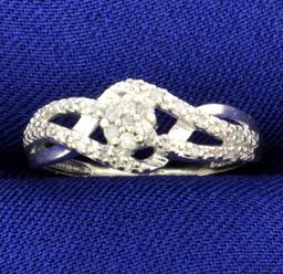 1/2 Ct Tw Micro Set Diamond Ring In 10k White Gold