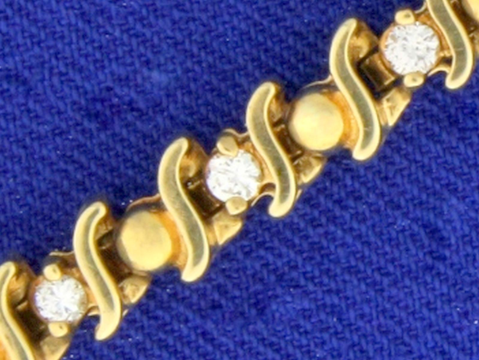 3/4 Carat Diamond Bracelet In 14k Yellow Gold