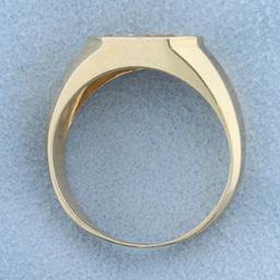 Contemporary 1/4 Ct Tw Diamond Ring In 14k Yellow Gold