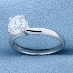 Gia Certified 1.2ct Tw Diamond Solitaire Engagement Ring In 14k White Gold