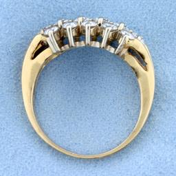 2.2 Ct Tw High Quality Cluster Diamond Ring In 14k Yellow Gold
