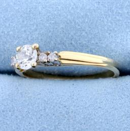 1/2ct Total Weight Diamond Engagement Ring In 14k Yellow Gold