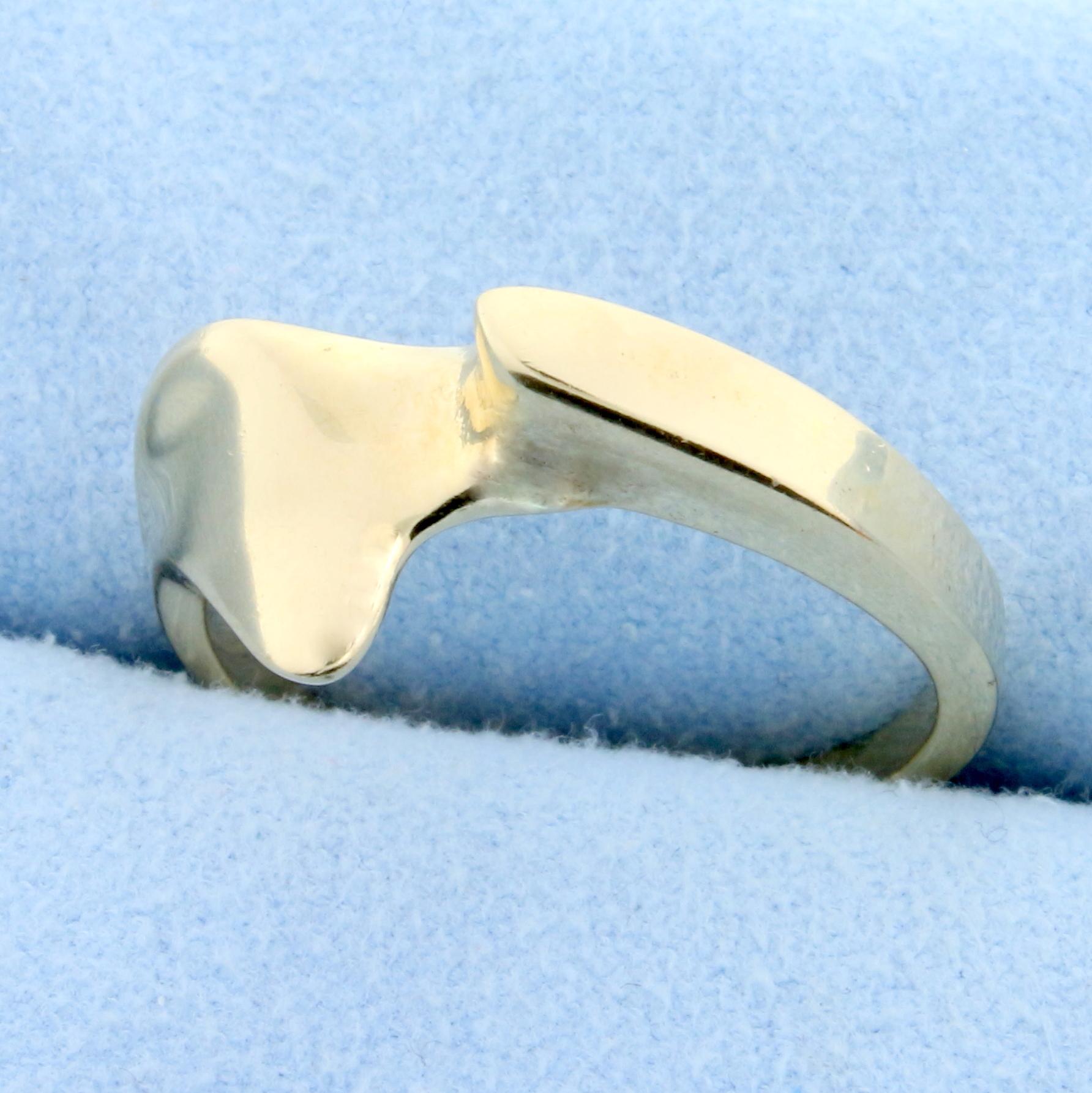 Unique Abstract Style Ring In 14k Yellow Gold